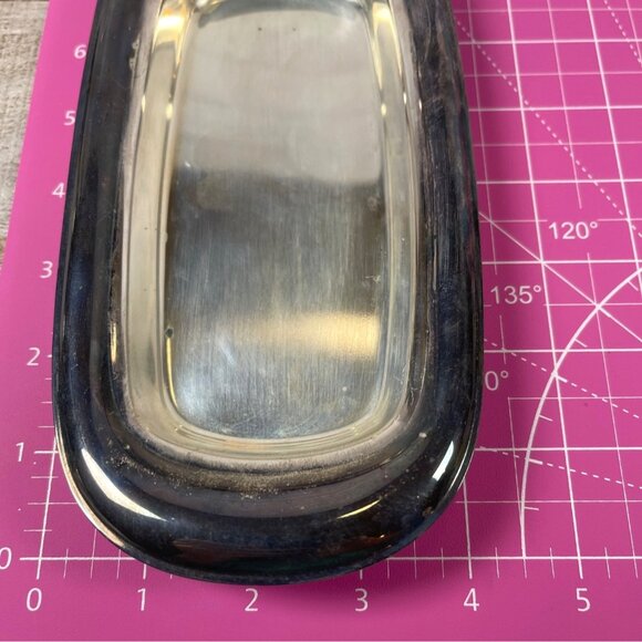 Wm Rogers Silver Plate MCM Covered Butter Dish Starburst Glass Insert Lid VTG - Picture 10 of 14